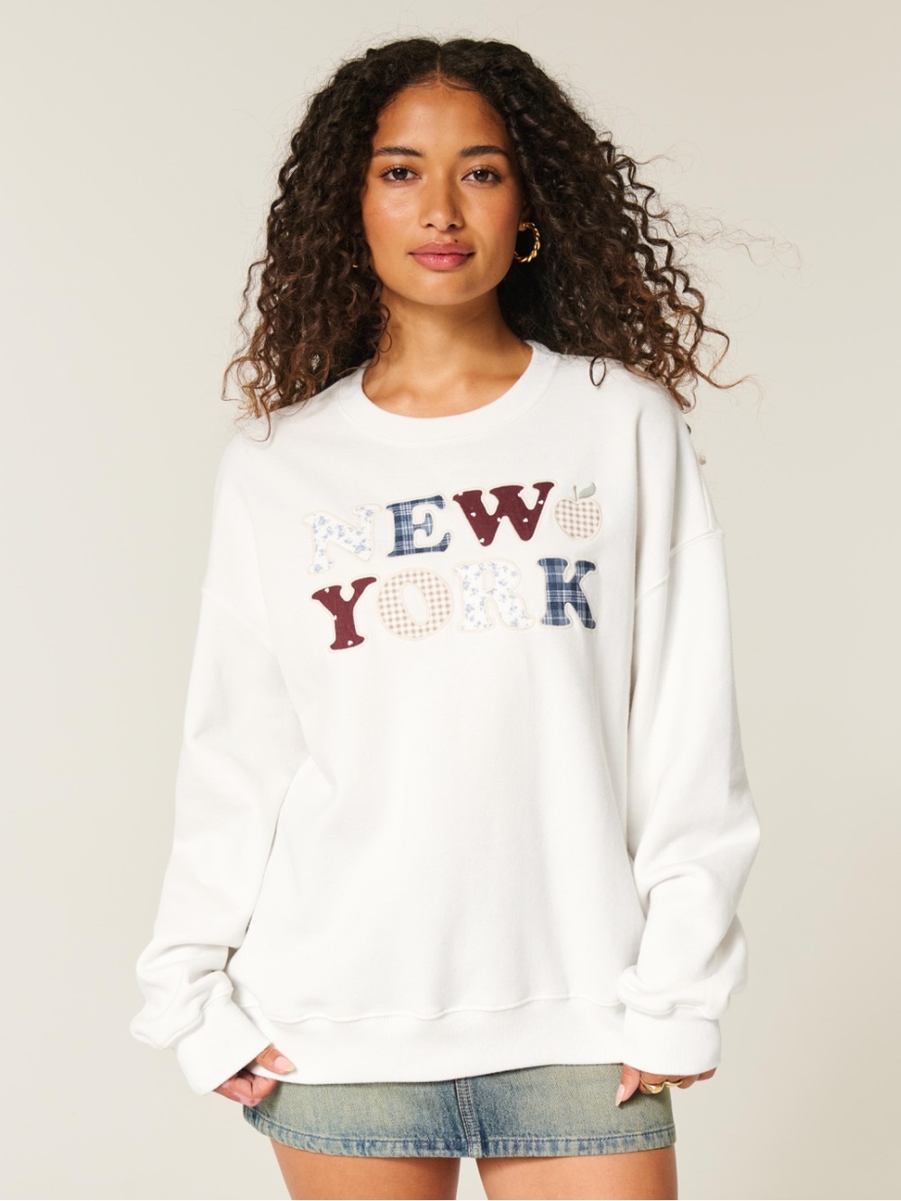 Hollister New York Oversized Crewneck Sweatshirt Size Womens Medium